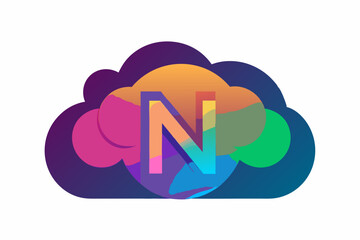 Letter N Logo Gradient Colorful Style