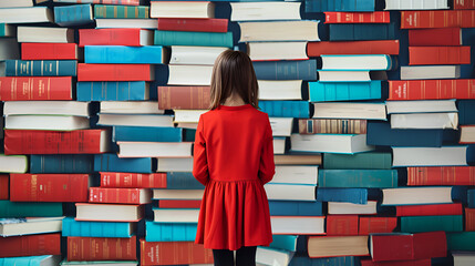 woman reading book national book, generative ai