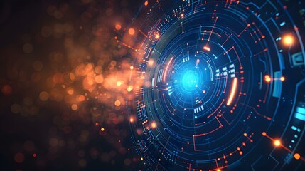 Abstract Futuristic Technology Digital Interface Background