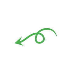 green curly arrow sign