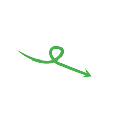 green curly arrow sign