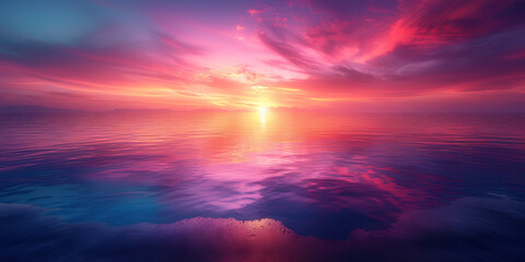 Obraz premium Sunset Serenity on Empty Canvas