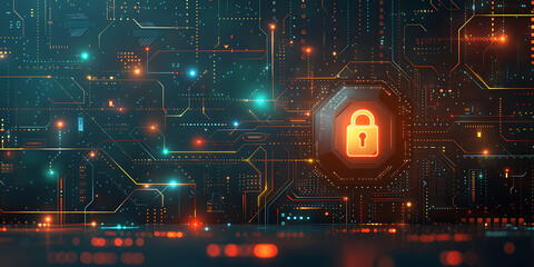 Obraz premium Cyber Security Shield: Abstract Network Protection