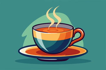 Hot Coffee Colorful Cup Vector