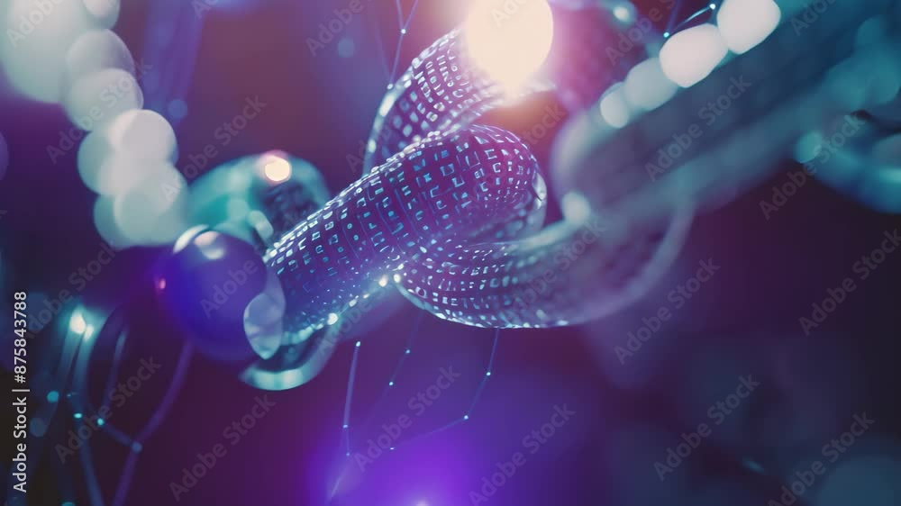 Poster a chain featuring interconnected dots symbolizing the complex network of blockchain technology, capt