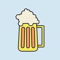 Beer glass vector icon. Barbecue and bbq grill