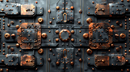 Stylized Copper Robot Abstract Banner