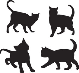 Beautiful Black Cat Vector Silhouette Art. This is an editable and printable vector eps file
