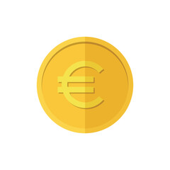 Euro gold coin currency vector illustrator
