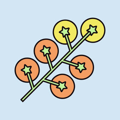 Cherry tomatoes vector icon. Vegetable symbol