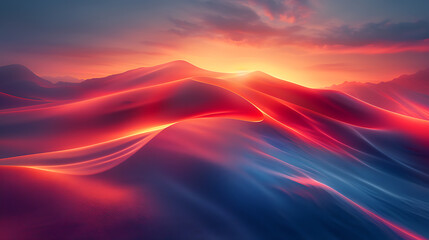 Obraz premium Vibrant Abstract Banner: Midjourney AI Art - Red & Blue Hues