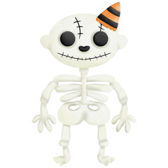 Ghosts cartoon in Halloween day watercolor so cute