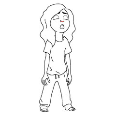 The character feeling tired and sleepy. burnout and stress concept.