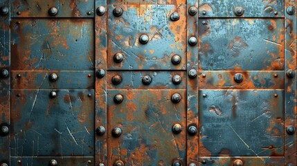 Rusty Metal Surface with Rivets