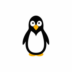 Solid black outline Penguin goes icon vectorIllustration: Adorable Feline Design