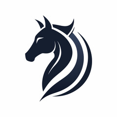 Solid black outline Silhouette minimalist horse logo vector art  Illustration: Adorable Feline Design