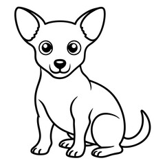 Solid black outline Chiweenie dog sits icon vector Illustration: Adorable Feline Design