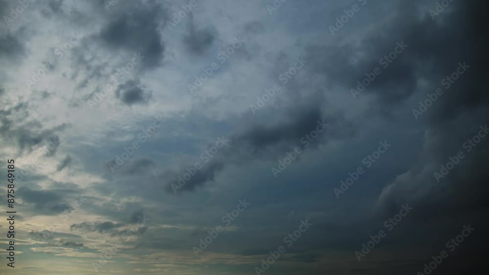 Wall mural time lapse of cloudy sky at overcast