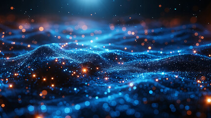 Obraz premium Big Data Backdrop with Neon Accents