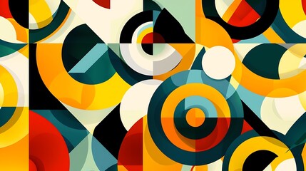 Fototapeta premium Abstract Geometric Composition in Vibrant Colors