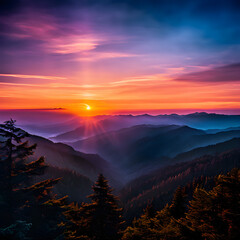 Obraz premium sunrise in the mountains