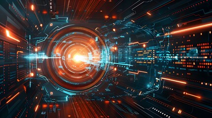 Fototapeta premium Abstract Futuristic Technology Digital Interface Background
