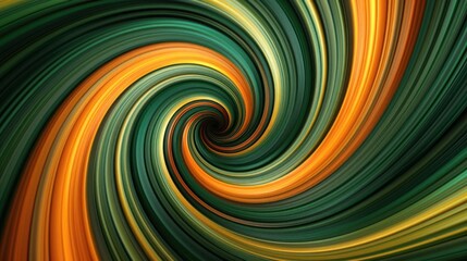 Fototapeta premium Abstract Swirling Pattern in Green and Orange