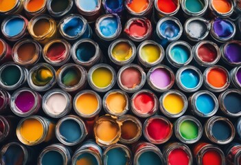 idea cans paint equipment blue decor colors dye colorful view tool palette cmyk topview design purple interior repair pink decoration top paints black brush white can ink art background abstract bucke