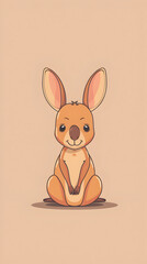 Fototapeta premium Cute kangaroo illustration | High Quality | Wallpaper 