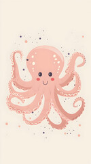 Cute octopus illustration | High Quality | Wallpaper	