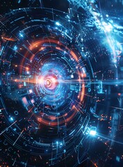 Fototapeta premium Digital World Technology Background
