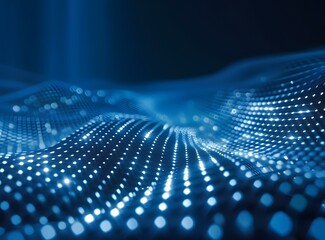 Blue Abstract Digital Landscape with Soft Waves