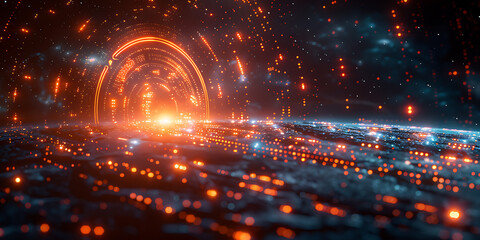 Fototapeta premium Customizable Tech Illustration for Advanced Designs