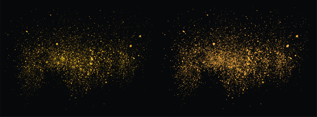 Vector gold glitter effect and bokeh splatter background