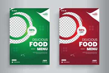 Fototapeta premium Food Flyer Template design, restaurant food flyer, fast food template vector illustration. 