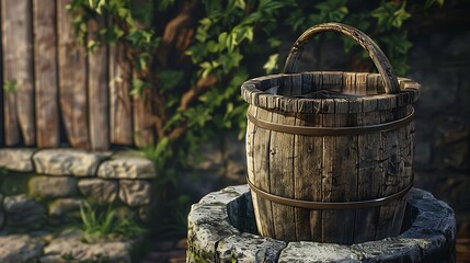 Basket and well water the container very detailed and realistic shape