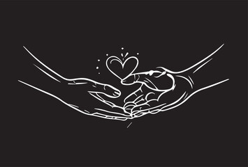hand holding another hands. Two hands. 