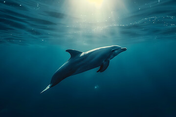 Fototapeta premium dolphin swimming in the ocean
