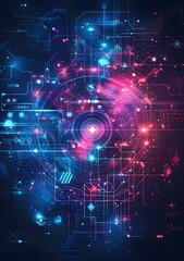 Futuristic Technology Background with Circuit Board Design