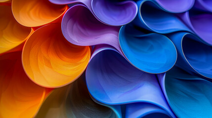 Rainbow stack of textured fabric rolls