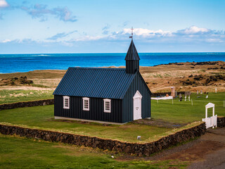 Budir Black Church at the Snaefellsnes Peninsula in Iceland