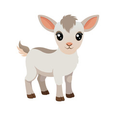 Illustration of cute baby goat isolated 