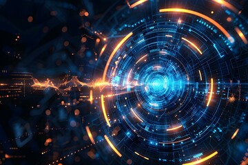 Obraz premium Abstract Futuristic Digital Technology Interface