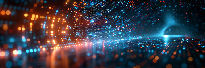 Fototapeta premium Stylized Cybersecurity Background with Bold Blue-Green Palette