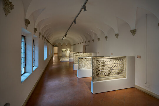Hall with marble barriers (transenne in marmo) from the Basilica di San Vitale  at the National Museum in Ravenna, Italy	
