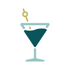 Cocktail drink glass isolated icon vector