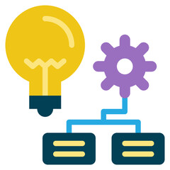 bulb gear wheel education learning knowledge flat style