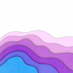 color of paper art cartoon abstract waves. Paper carve background.