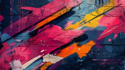 Obraz premium Abstract Graffiti Art on a Brick Wall