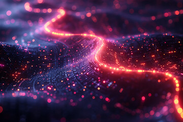 Obraz premium Futuristic Technology Canvas with Abstract Textures